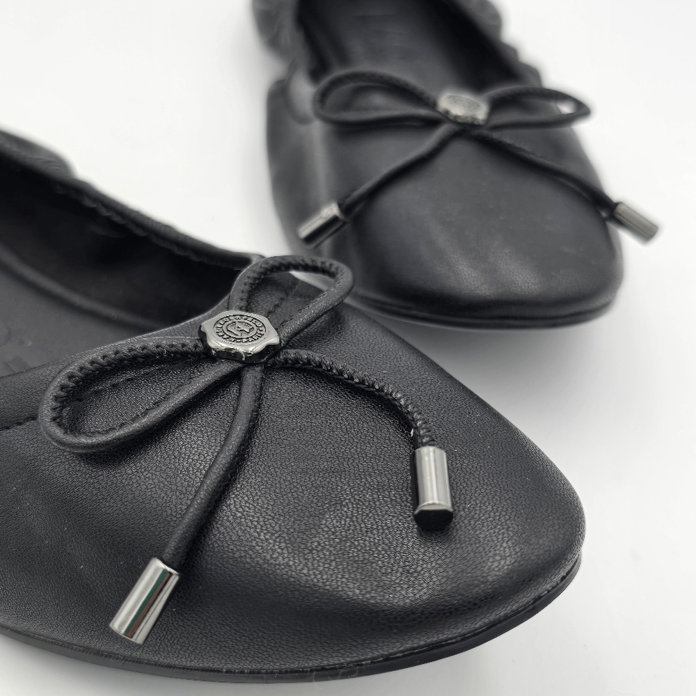 Karl Lagerfeld Paris Velma Almond Toe Ballet Flats, Dark Black, Women's 6.5M - Picture 2 of 11